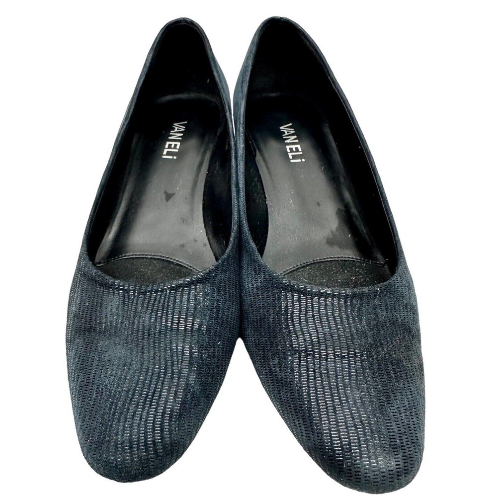 Vaneli Heels Shoes Womens 10‎ Narrow Navy Closed Toe Small Heel